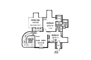 Floor Plan - Upper Floor for European House Plan #310-928 - 4 bed, 3.5 bath
