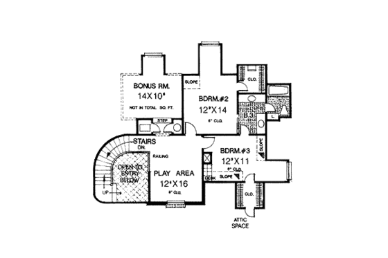 Floor Plan - Upper Floor for European House Plan #310-928 - 4 bed, 3.5 bath
