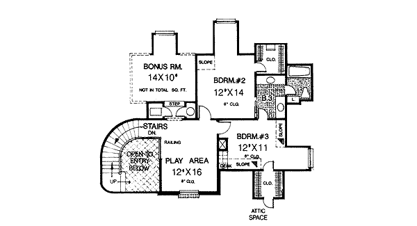 European Floor Plan - Upper Floor Plan #310-928