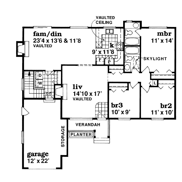 Traditional Floor Plan - Main Floor Plan #47-477