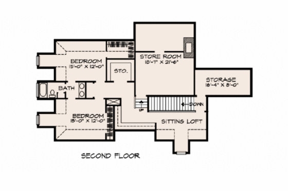 Floor Plan - Upper Floor for European House Plan #140-114 - 4 bed, 3.5 bath