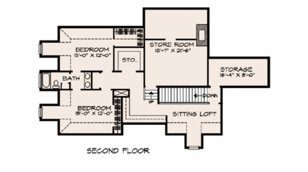 European Floor Plan - Upper Floor Plan #140-114