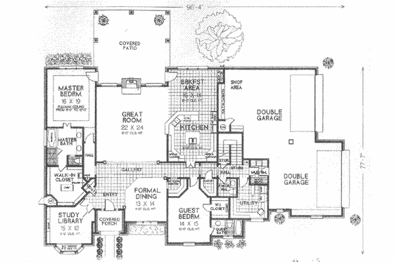 Floor Plan - Main Floor for European House Plan #310-517 - 4 bed, 4.5 bath