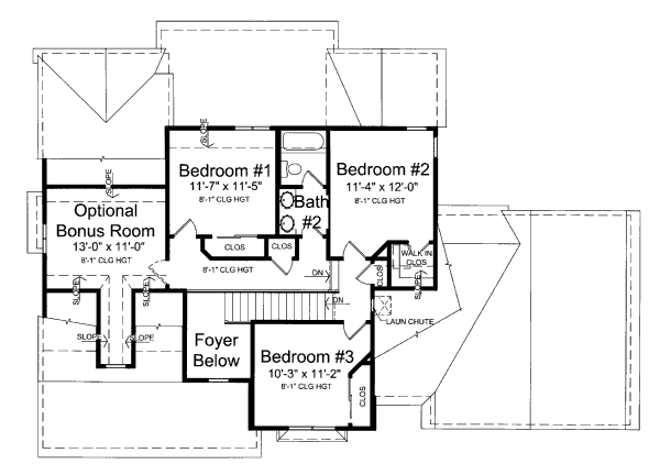 Architectural House Design - Craftsman Floor Plan - Upper Floor Plan #46-429