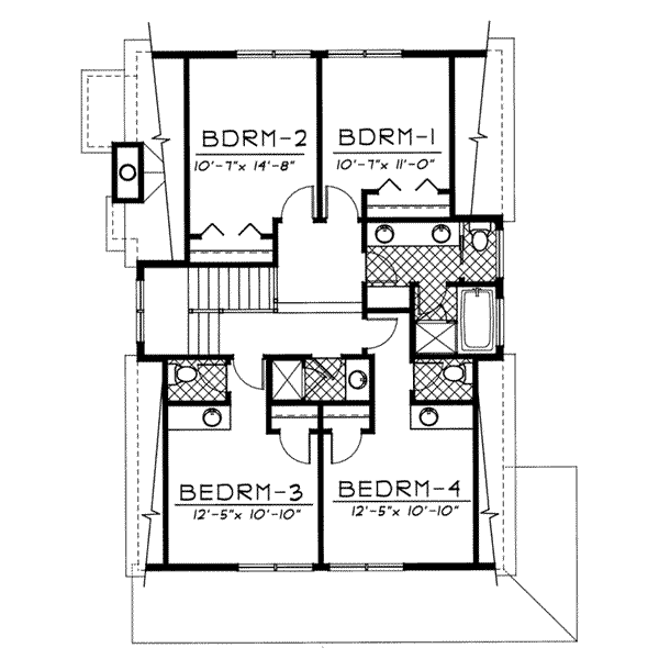 Home Plan - Bungalow Floor Plan - Upper Floor Plan #100-213