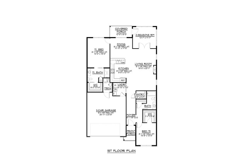 House Plan Design - Floor Plan - Main Floor for Cottage House Plan #1064-104 - 2 bed, 2 bath
