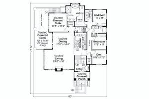 Floor Plan - Main Floor for Modern House Plan #124-1246 - 3 bed, 2.5 bath
