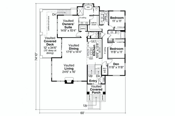 Floor Plan - Main Floor for Modern House Plan #124-1246 - 3 bed, 2.5 bath