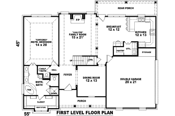 Floor Plan - Main Floor for Traditional House Plan #81-798 - 3 bed, 2.5 bath