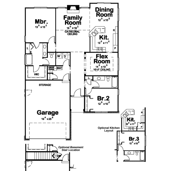 Home Plan - Traditional Floor Plan - Main Floor Plan #20-1784