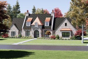 Exterior - Front Elevation 4 for Tudor House Plan #1096-15 - 4 bed, 4.5 bath
