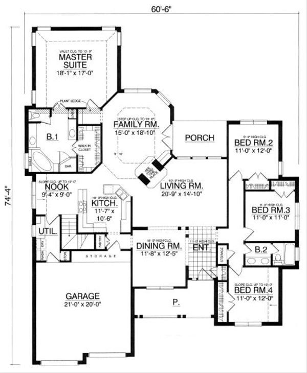 Dream House Plan - Traditional Floor Plan - Main Floor Plan #40-393