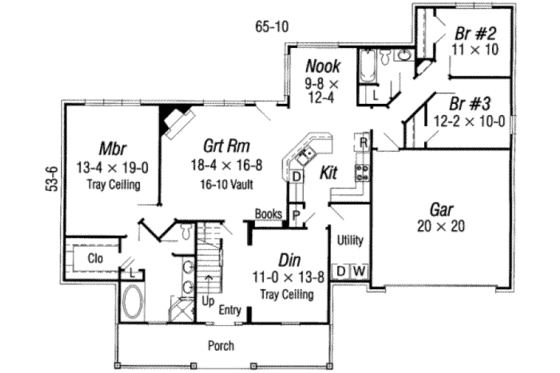 Floor Plan - Main Floor for Country House Plan #329-118 - 5 bed, 3 bath