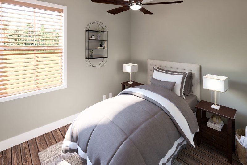 House Blueprint - Interior - Bedroom 1 for Cottage House Plan #44-302 - 3 bed, 1 bath