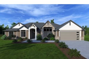 House Blueprint - Craftsman Exterior - Front Elevation Plan #1111-16