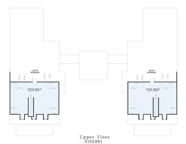 Farmhouse Floor Plan - Upper Floor Plan #17-2208