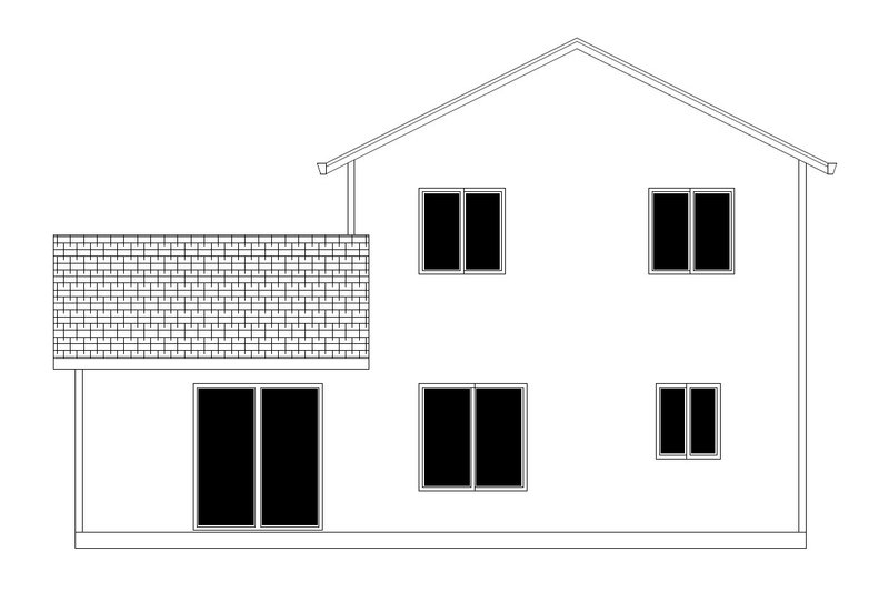 House Blueprint - Exterior - Rear Elevation for Traditional House Plan #943-57 - 4 bed, 2.5 bath