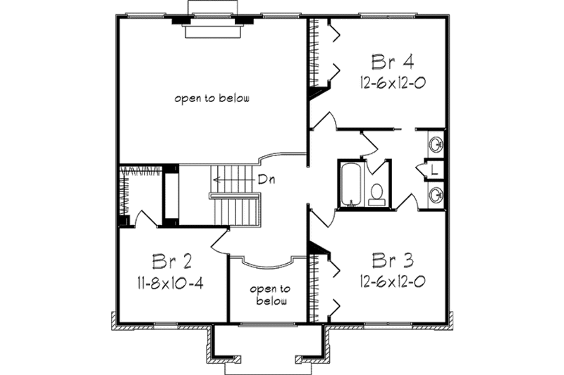 Home Plan - Floor Plan - Upper Floor for Traditional House Plan #57-127 - 4 bed, 2.5 bath