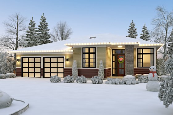 Exterior - Front Elevation 3 for Contemporary House Plan #48-1040 - 4 bed, 2.5 bath