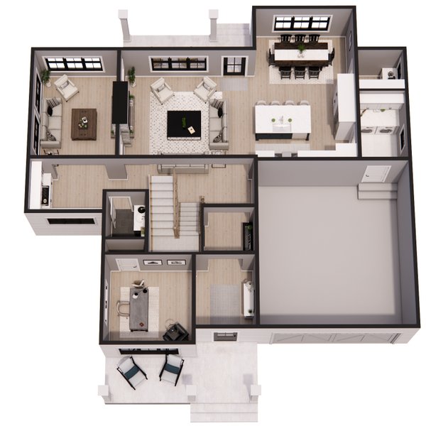 Dream House Plan - Farmhouse Floor Plan - Main Floor Plan #51-1366