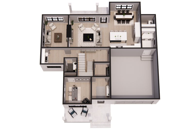 Dream House Plan - Floor Plan - Main Floor 1 for Farmhouse House Plan #51-1366 - 4 bed, 3.5 bath