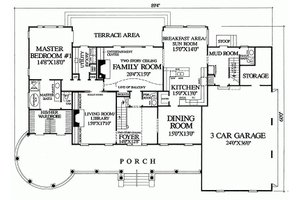 Floor Plan - Main Floor for Southern House Plan #137-128 - 4 bed, 4.5 bath