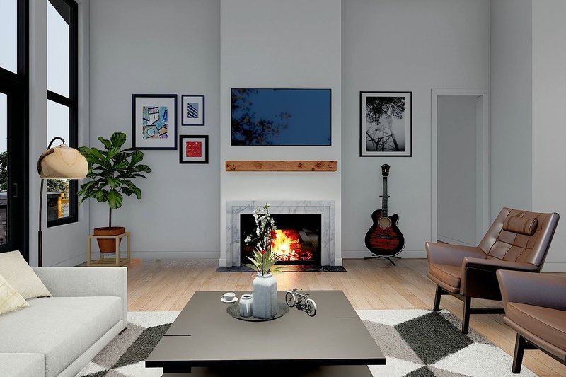 Architectural House Design - Interior - Family Room 1 for Contemporary House Plan #932-1266 - 3 bed, 4 bath