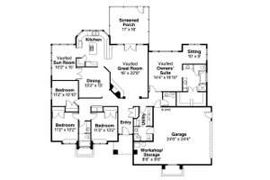 Floor Plan - Main Floor for Traditional House Plan #124-184 - 4 bed, 3.5 bath