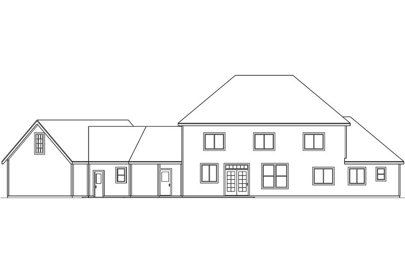 House Plan Design - Exterior - Rear Elevation for Colonial House Plan #124-464 - 6 bed, 4.5 bath