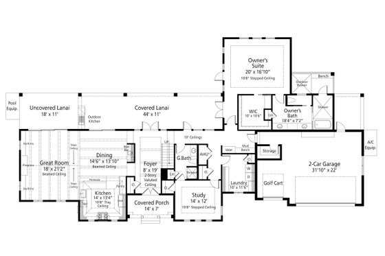 Floor Plan - Main Floor for Traditional House Plan #938-149 - 4 bed, 4 bath