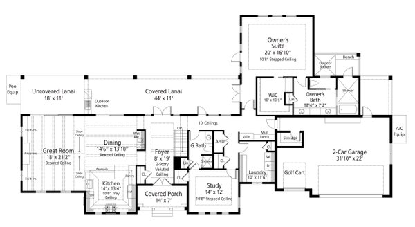 Traditional Floor Plan - Main Floor Plan #938-149