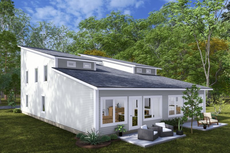 Architectural House Design - Exterior - Rear Elevation for Modern House Plan #513-2291 - 3 bed, 3 bath