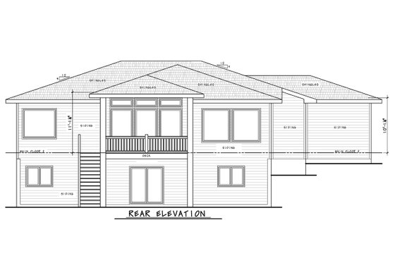 Exterior - Rear Elevation for Contemporary House Plan #20-2524 - 3 bed, 2.5 bath