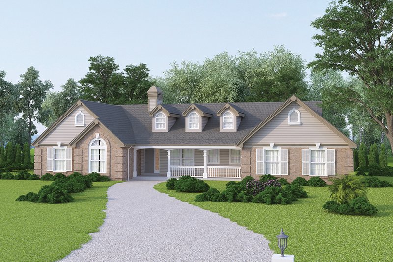 Architectural House Design - Traditional Exterior - Front Elevation Plan #57-190