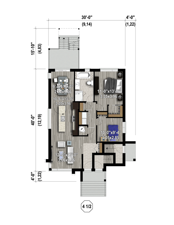Contemporary Floor Plan - Main Floor Plan #25-4555