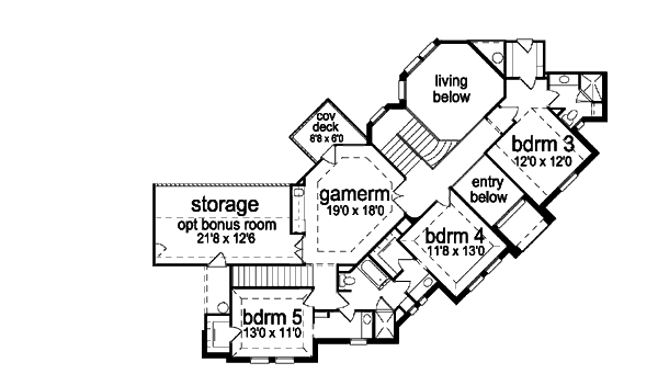 House Design - European Floor Plan - Upper Floor Plan #84-429