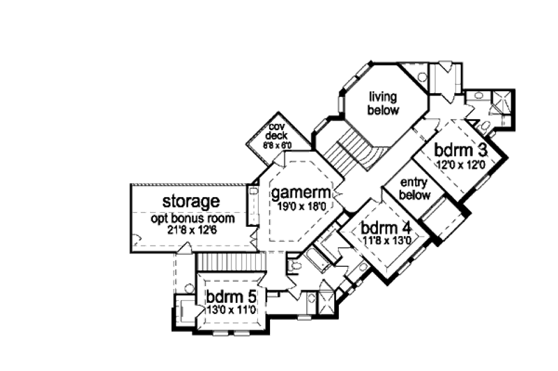 Dream House Plan - Floor Plan - Upper Floor for European House Plan #84-429 - 5 bed, 4 bath