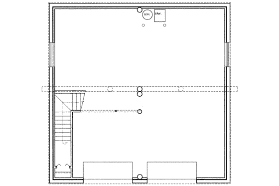 Floor Plan - Lower Floor for Log House Plan #117-486 - 3 bed, 2.5 bath