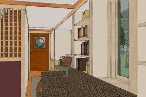 Interior - Entry for Craftsman House Plan #454-13 - 2 bed, 2 bath