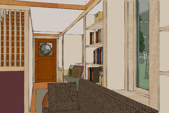 Interior - Entry for Craftsman House Plan #454-13 - 2 bed, 2 bath