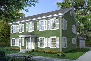 Colonial Exterior - Front Elevation Plan #100-451