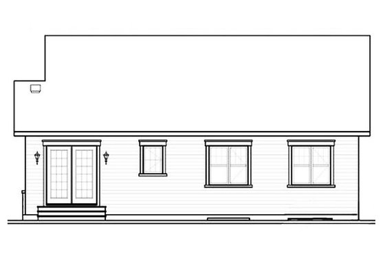 Exterior - Rear Elevation for Traditional House Plan #23-2202 - 2 bed, 1 bath