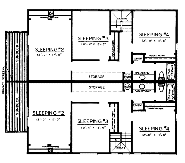 Modern Floor Plan - Upper Floor Plan #303-274