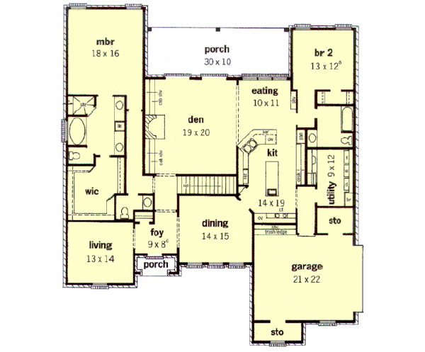 European Floor Plan - Main Floor Plan #16-229