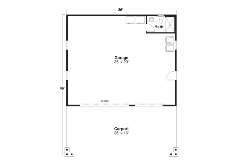 Dream House Plan - Floor Plan - Main Floor for Prairie House Plan #124-1187, 1 bath