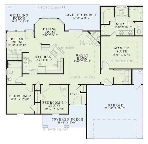 Dream House Plan - Traditional Floor Plan - Main Floor Plan #17-114
