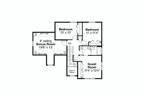 Floor Plan - Upper Floor for Country House Plan #124-1215 - 4 bed, 2.5 bath