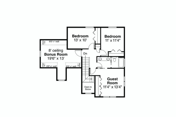 House Blueprint - Country Floor Plan - Upper Floor Plan #124-1215