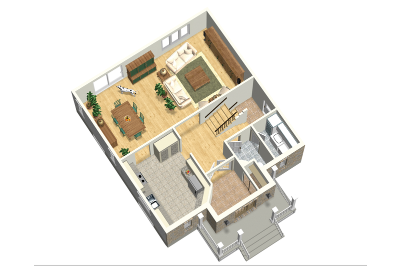 Home Plan - Floor Plan - Main Floor 1 for European House Plan #25-4698 - 3 bed, 1 bath