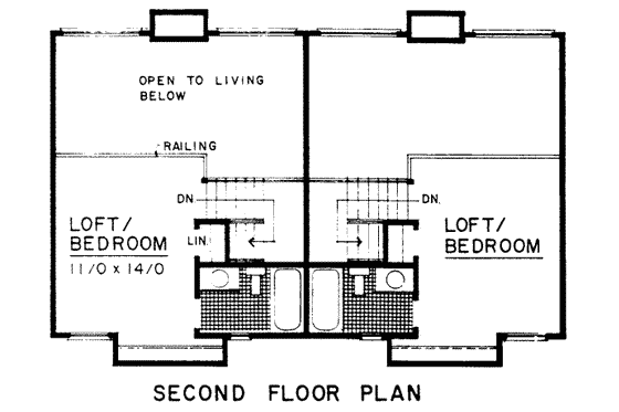 Floor Plan - Upper Floor for Modern House Plan #303-211 - 1 bed, 1 bath